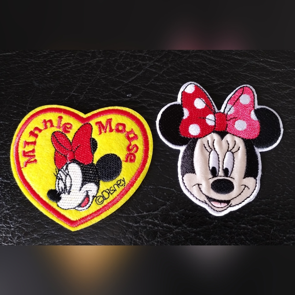 Disney Minnie Mouse Embroidered Patches Red and Black